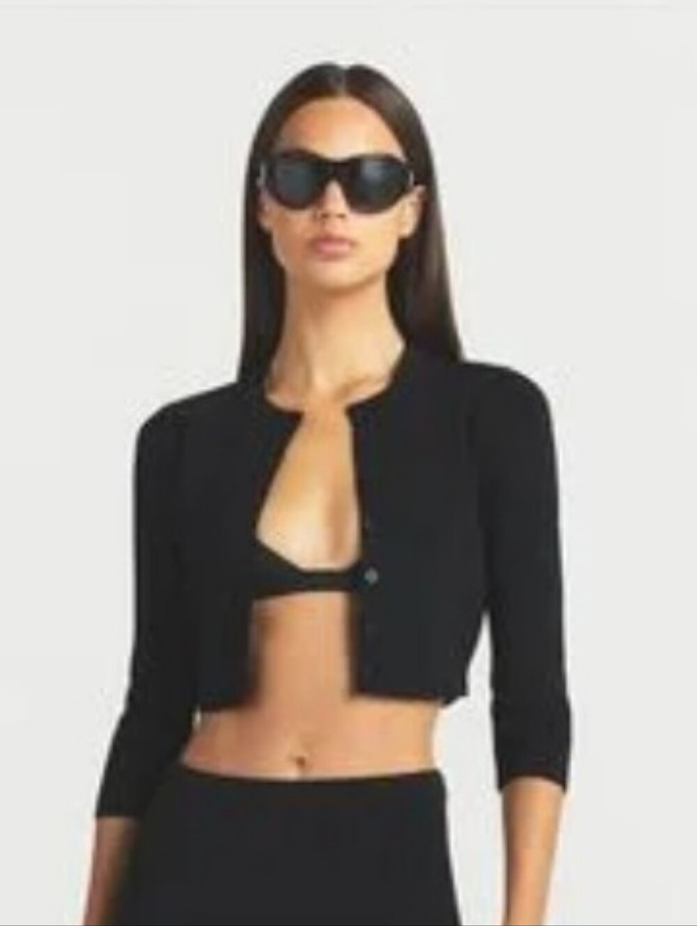 SKIMS NWT Smooth Lounge Cropped Cardigan Obsidian Color Size SMALL